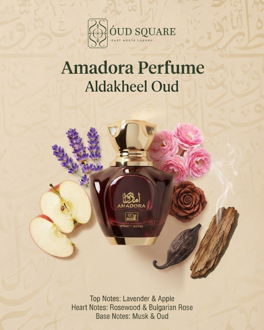 Amadora EDP by Aldakheel Oud — lavender apple rosewood Bulgarian rose musk oud romantic women's perfume