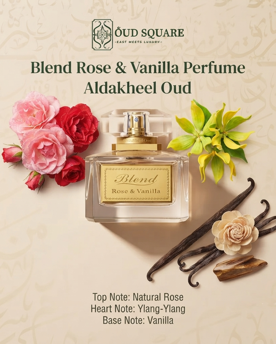 Blend Rose & Vanilla EDP by Aldakheel Oud — natural rose ylang-ylang vanilla sweet romantic women's perfume