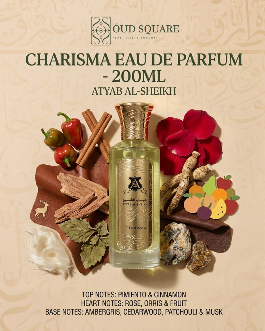 Charisma EDP 200ml — bold spicy warm unisex perfume with pimiento cinnamon rose and ambergris patchouli
