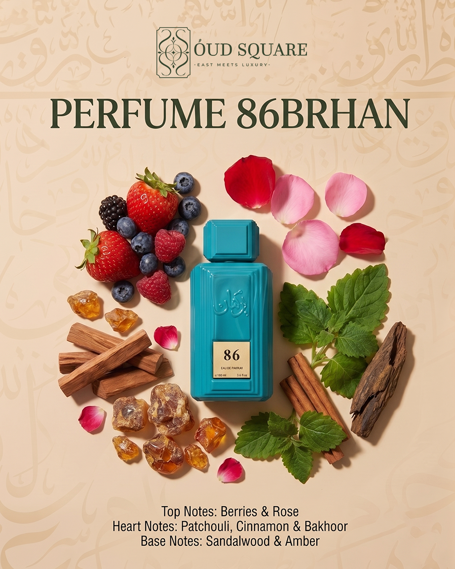 Perfume 86 EDP — fruity warm Oriental unisex perfume with berries rose patchouli bakhoor and amber