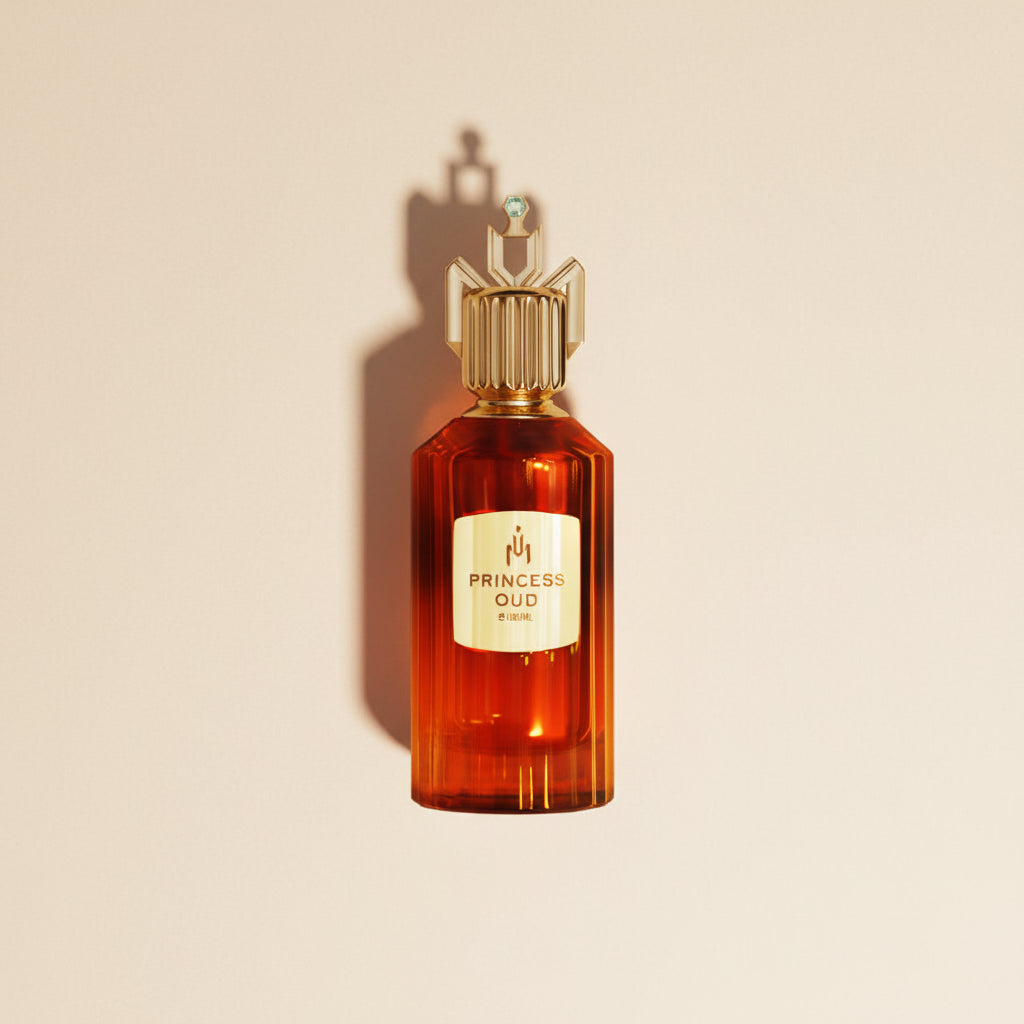 Princess Oud luxury women's EDP with saffron jasmine spices lily of the valley and warm musk patchouli — MUSK