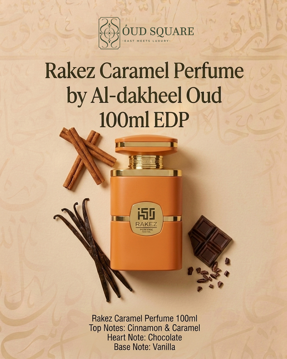 Rakez Caramel unisex eau de parfum with cinnamon caramel and chocolate — Aldakheel Oud fragrance