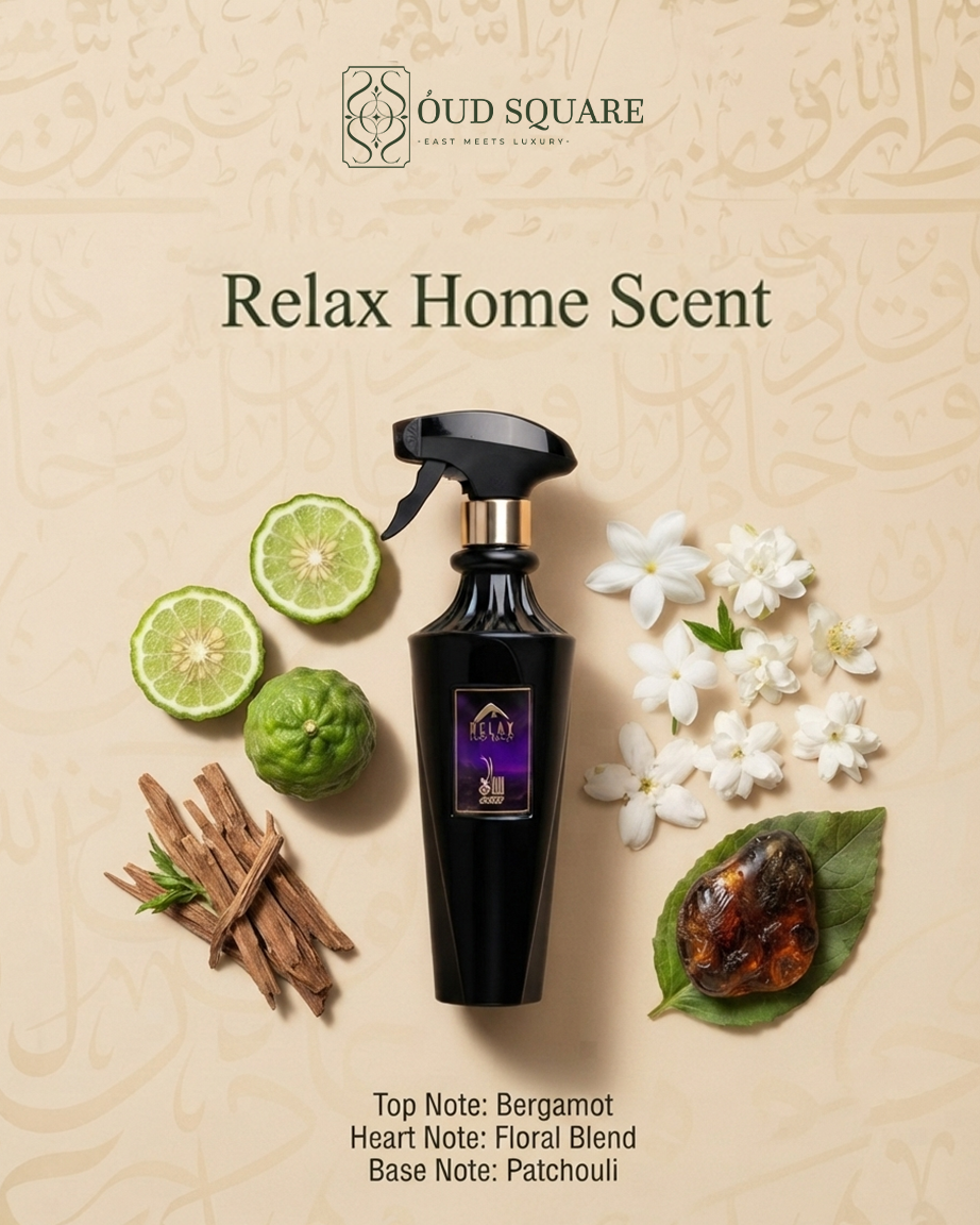 Relax Home Scent air freshener by Saray — bergamot floral blend patchouli calming grounded home fragrance
