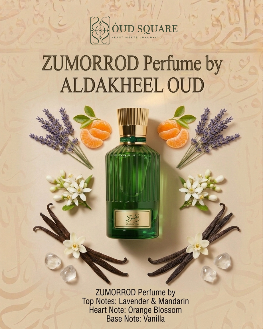 Zumorrod EDP 100ml by Aldakheel Oud — fresh floral feminine perfume with lavender mandarin and vanilla