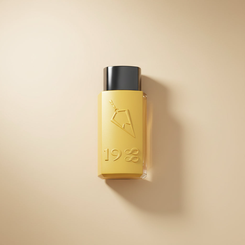 Yellow bottle and box with a logo on a white background