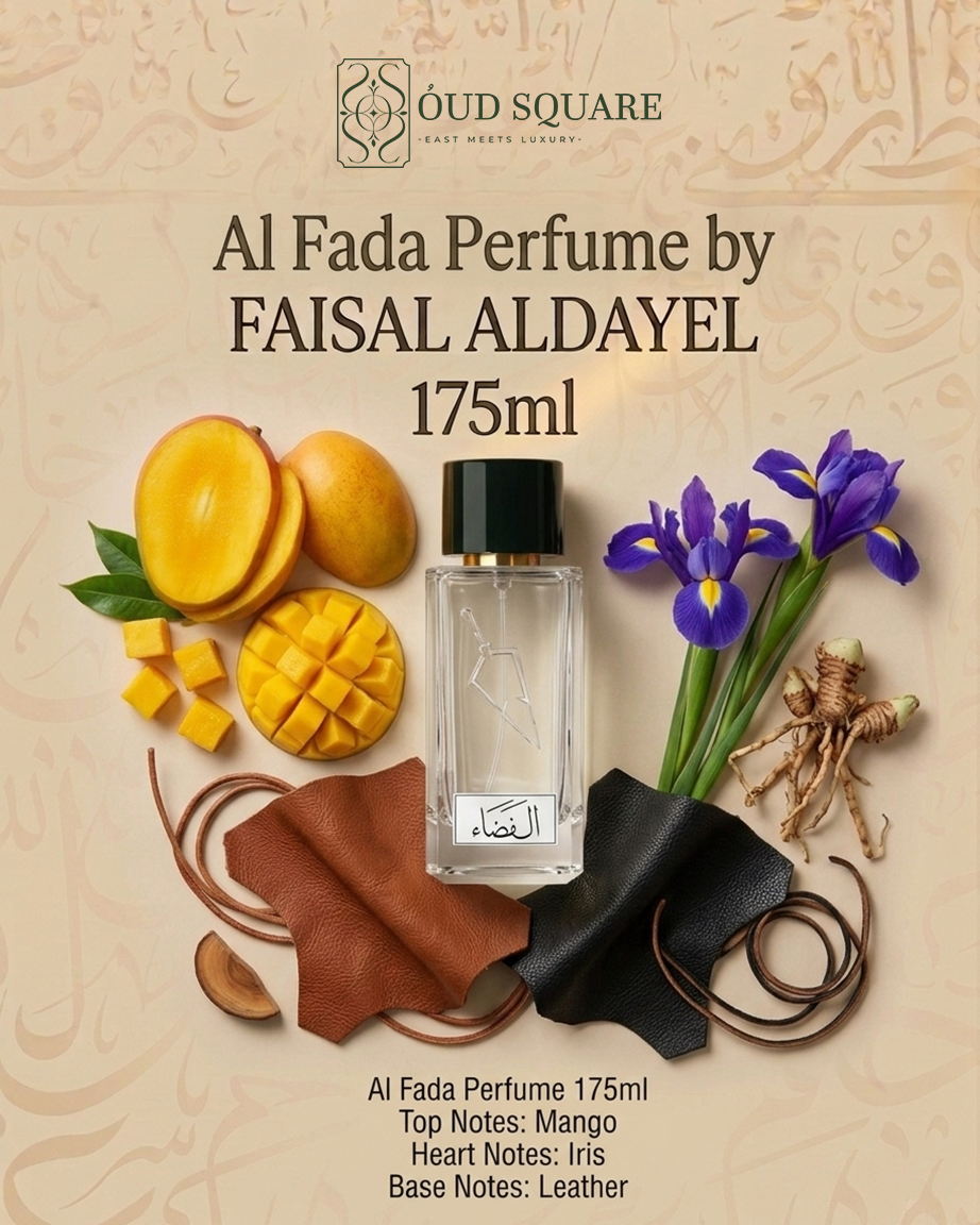 Al Fada EDP 100ml by Faisal Al Dayel — fruity powdery leather unisex perfume with mango iris and leather
