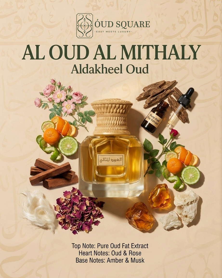 Al Oud Al Mithaly by Aldakheel Oud — pure oud fat extract rose amber musk prestigious unisex fragrance
