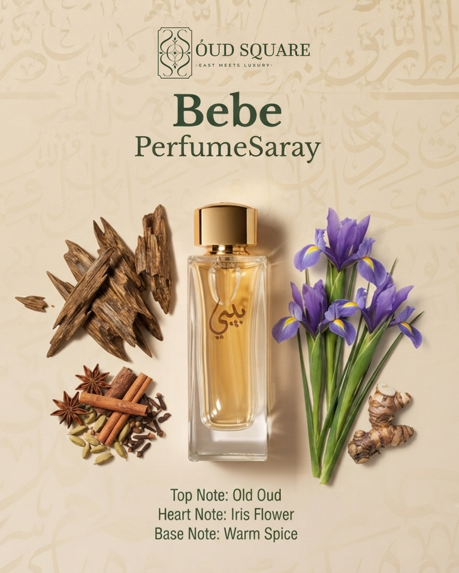 Bebe EDP by Saray — old oud iris flower warm spice comforting timeless Oriental unisex perfume