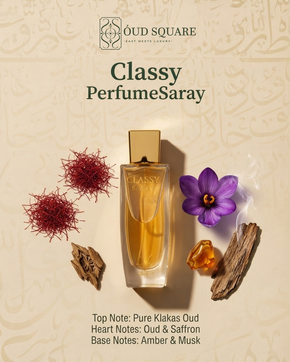 Classy EDP by Saray — pure Klakas oud saffron amber musk rare prestigious Oriental unisex perfume