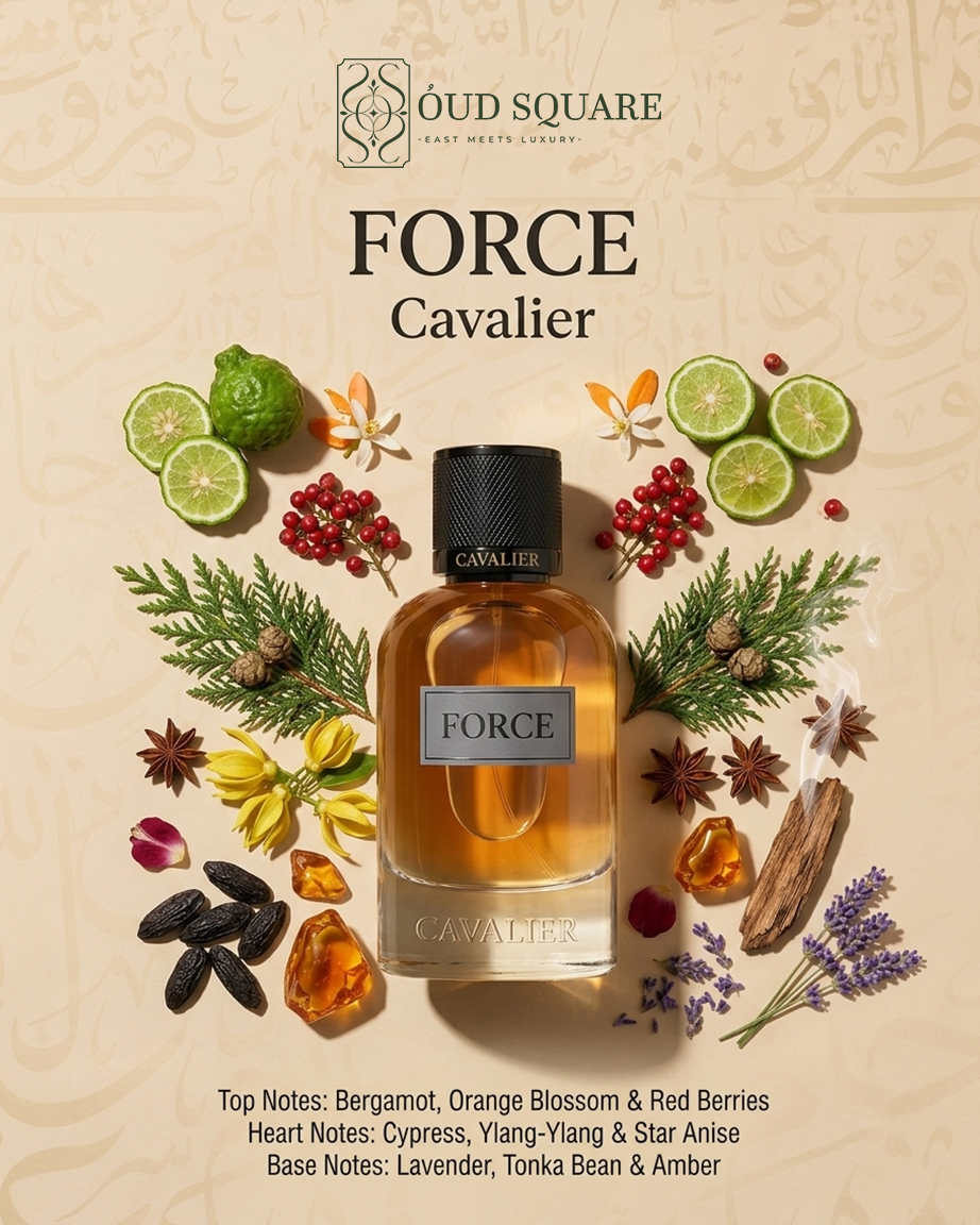 Force EDP 100ml — bold refined masculine perfume with bergamot red berries cypress and amber tonka bean
