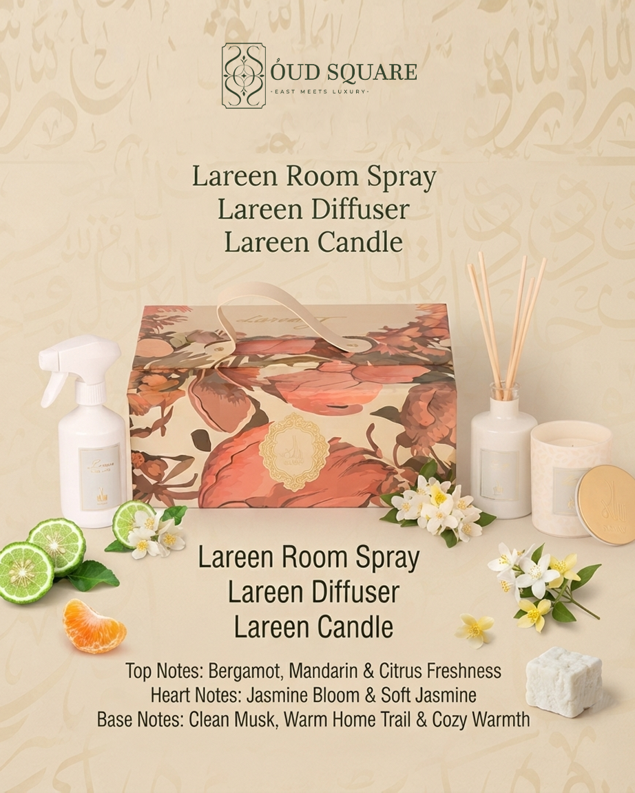 Lareen Box by Saray — room spray diffuser and candle complete home fragrance gift with bergamot jasmine musk