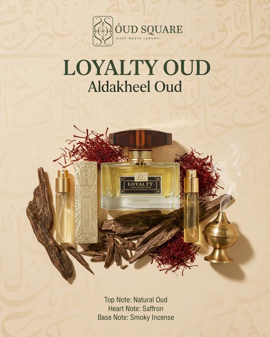 Loyalty Oud EDP by Aldakheel Oud — natural oud saffron smoky incense authentic Arabian unisex fragrance