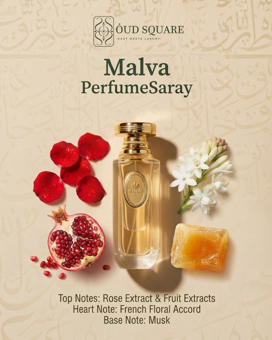 Malva EDT by Saray — rose extract fruit extracts French floral accord musk fresh feminine women's fragrance