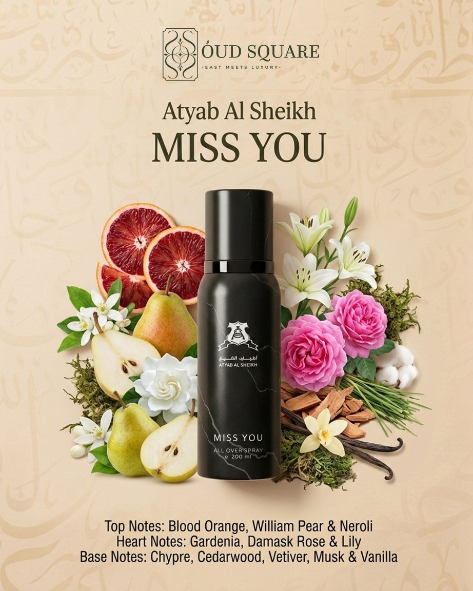 Miss You All Over Spray 200ml — fresh floral feminine spray with blood orange neroli and Damask rose
