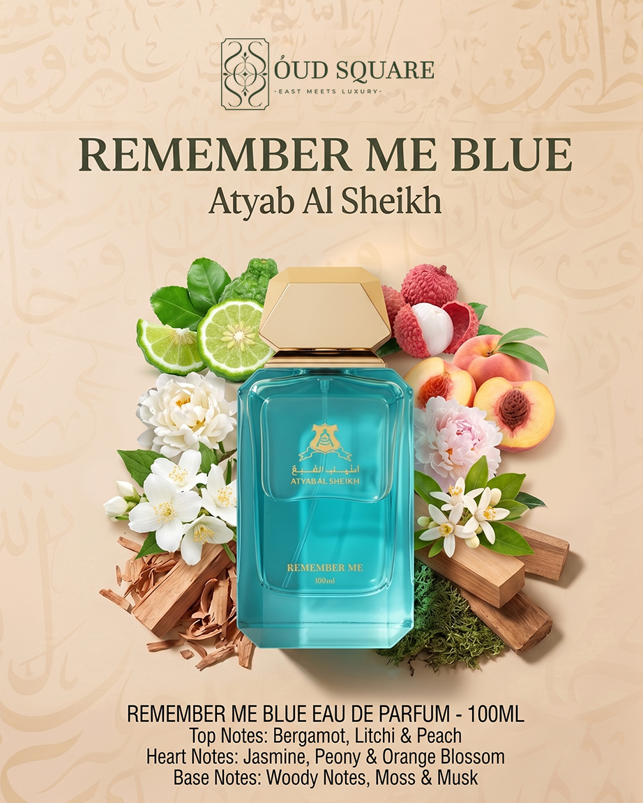 Remember Me Blue EDP 100ml — fresh fruity floral feminine perfume with bergamot litchi jasmine and musk
