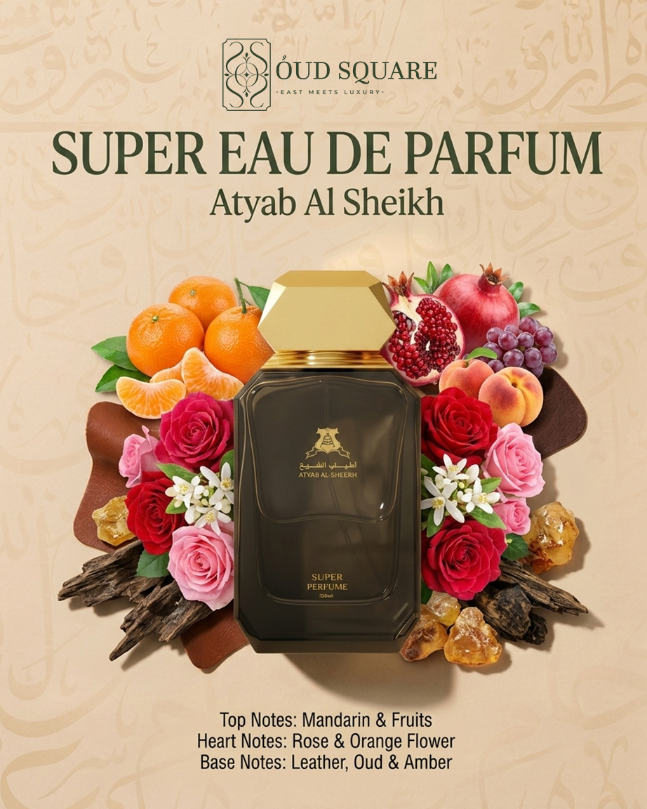 Super EDP 100ml — fruity floral leather oud unisex perfume with mandarin rose and amber from Oud Square
